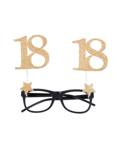 Gafas Numero 18 Oro 15X16cm Plastico ***OFERTA DTO NO ACUMULABLE