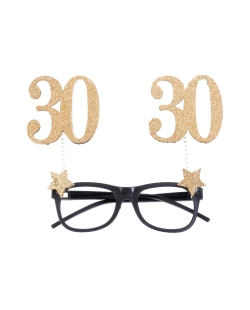 Gafas Numero 30 Oro 15X16cm Plastico ***OFERTA DTO NO ACUMULABLE