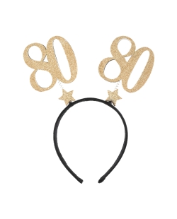 Diademas Numero 80 Oro 21X25cm Plastico ***OFERTA DTO NO ACUMULABLE