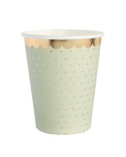 Vasos Puntos Verde Oliva 7.8 X 9.7cm 27cl Carton ***OFERTA DTO NO ACUMULABLE