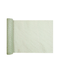 Camino Mesa Puntos Verde Oliva 26cm X 3m Velo Poliester ***OFERTA DTO NO ACUMULABLE