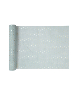 Camino Mesa Puntos Azul Pastel 26cm X 3m Velo Poliester ***OFERTA DTO NO ACUMULABLE