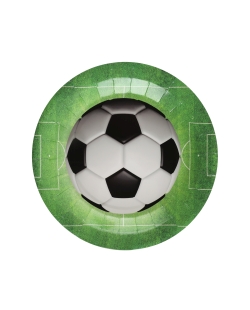 Platos Futbol Verde 22.5cm Carton ***OFERTA DTO NO ACUMULABLE