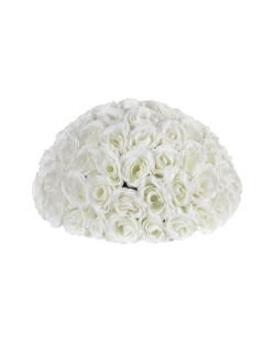 Centro Mesa Rosas Blancas 40cm Poliester ***OFERTA DTO NO ACUMULABLE