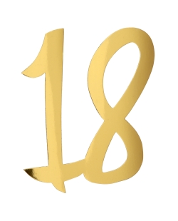 Deco Mesa Oro Numero 18 20X18cm Carton ***OFERTA DTO NO ACUMULABLE