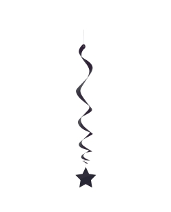 Deco Colgante Espiral Estrellas Negra 66cm