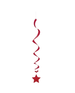 Deco Colgante Espiral Estrellas Rojo Rubi 66cm