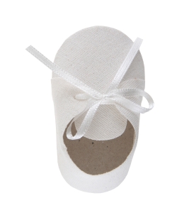 Zapatito Blanco 8.5X4.5X3cm Algodon Y Saten ***OFERTA DTO NO ACUMULABLE