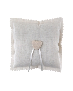 Cojin Anillos Blanco 15 X 15cm Algodon Y Saten Poliester ***OFERTA DTO NO ACUMULABLE