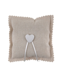 Cojin Anillos Natural 15 X 15cm Algodon Y Saten Poliester ***OFERTA DTO NO ACUMULABLE