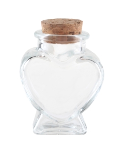Tarro Corazon Transparente 5.5X4X7cm Vidrio Y Corcho ***OFERTA DTO NO ACUMULABLE