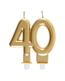 Vela Oro Numero 40 7.5X9cm Parafina Y Plastico ***OFERTA DTO NO ACUMULABLE