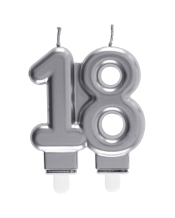 Vela Plata Numero 18 7.5X9cm Parafina Y Plastico ***OFERTA DTO NO ACUMULABLE