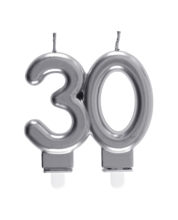 Vela Plata Numero 30 7.5X9cm Parafina Y Plastico ***OFERTA DTO NO ACUMULABLE