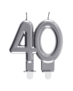 Vela Plata Numero 40 7.5X9cm Parafina Y Plastico ***OFERTA DTO NO ACUMULABLE
