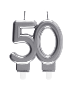 Vela Plata Numero 50 7.5X9cm Parafina Y Plastico ***OFERTA DTO NO ACUMULABLE