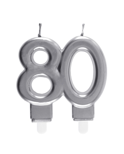 Vela Plata Numero 80 7.5X9cm Parafina Y Plastico ***OFERTA DTO NO ACUMULABLE