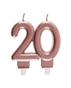 Velas Rosa Numero 20 7.5X9cm Parafina Y Plastico ***OFERTA DTO NO ACUMULABLE