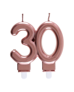 Velas Rosa Numero 30 7.5X9cm Parafina Y Plastico ***OFERTA DTO NO ACUMULABLE