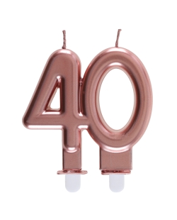 Velas Rosa Numero 40 7.5X9cm Parafina Y Plastico ***OFERTA DTO NO ACUMULABLE