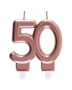 Velas Rosa Numero 50 7.5X9cm Parafina Y Plastico ***OFERTA DTO NO ACUMULABLE