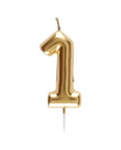 Vela Oro Numero 1 4X9cm Parafina Y Plastico ***OFERTA DTO NO ACUMULABLE