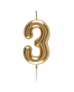 Vela Oro Numero 3 4X9cm Parafina Y Plastico ***OFERTA DTO NO ACUMULABLE