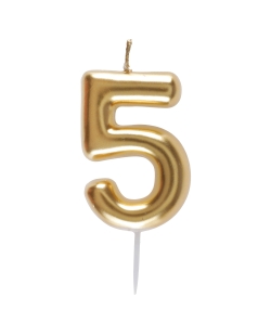 Vela Oro Numero 5 4X9cm Parafina Y Plastico ***OFERTA DTO NO ACUMULABLE