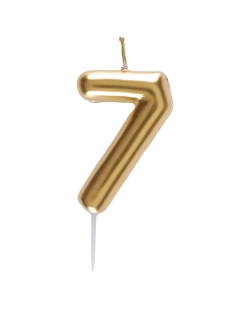Vela Oro Numero 7 4X9cm Parafina Y Plastico ***OFERTA DTO NO ACUMULABLE