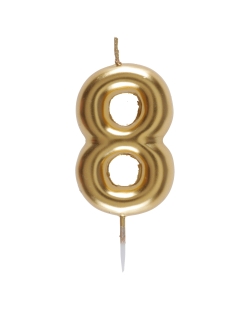 Vela Oro Numero 8 4X9cm Parafina Y Plastico ***OFERTA DTO NO ACUMULABLE
