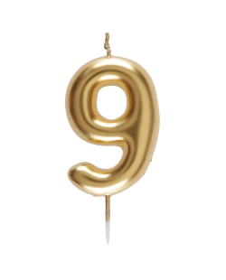 Vela Oro Numero 9 4X9cm Parafina Y Plastico ***OFERTA DTO NO ACUMULABLE