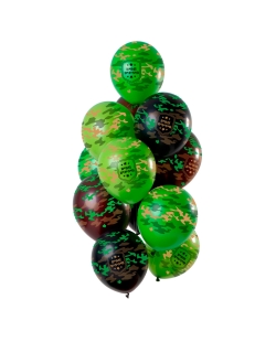 Globos Latex Happy Birthday Camuflaje 30cm