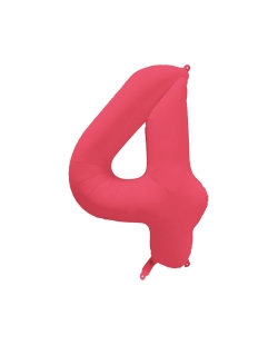 Rm Forma Numero 4 Rojo Neon 86X70cm ***OFERTA DTO NO ACUMULABLE
