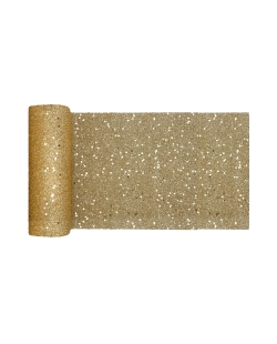 Camino Mesa Brillante Oro 18cm X 5m Poliester ***OFERTA DTO NO ACUMULABLE