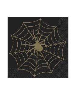 Servilletas 33X33 Telaraña Negro Y Oro