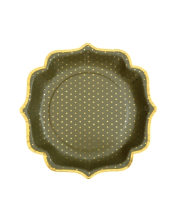Platos Puntos Verde Oliva 21X21cm Carton ***OFERTA DTO NO ACUMULABLE