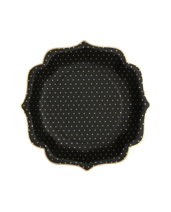 Platos Puntos Negro 21X21cm Carton ***OFERTA DTO NO ACUMULABLE