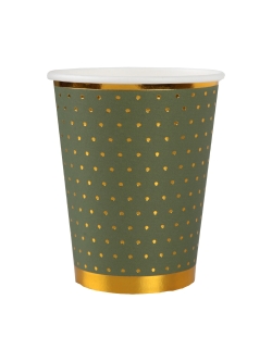 Vasos Puntos Verde Oliva 7.8X9.7cm 27cl Carton ***OFERTA DTO NO ACUMULABLE