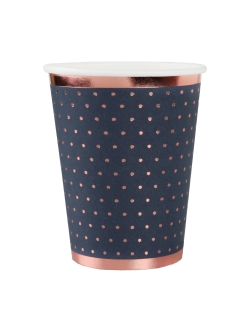 Vasos Puntos Azul Marino 7.8X9.7cm 27cl Carton ***OFERTA DTO NO ACUMULABLE