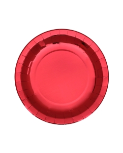 Plato Mtl Rojo 26cm Carton ***OFERTA DTO NO ACUMULABLE
