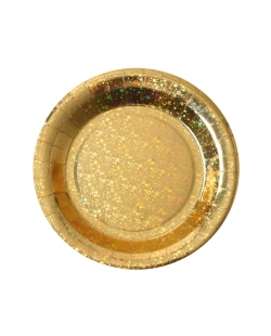 Platos Brillate Oro 22.5cm Carton ***OFERTA DTO NO ACUMULABLE