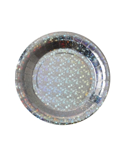 Platos Brillate Plata 22.5cm Carton ***OFERTA DTO NO ACUMULABLE