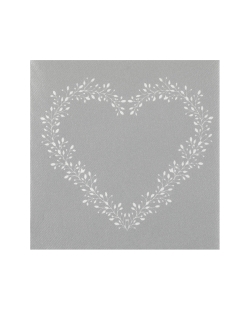 Servilletas Airlaid corazones Plata 40x40cm Airlaid 65 gr/m2 ***OFERTA DTO NO ACUMULABLE