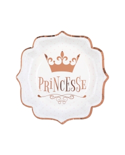 Platos Princesa Rosa 21 X 21cm Carton ***OFERTA DTO NO ACUMULABLE