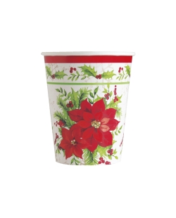 Vasos 266ml Flor Pascua Carton