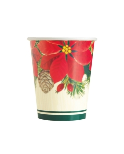 Vasos 266ml Poinsettia Carton