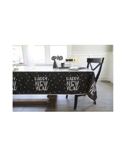 Mantel Plastico H. New Year Puntos Neon 137 X 213cm