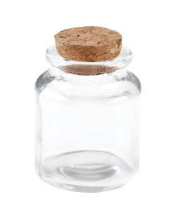 Tarro Redondo Transparente 5X6cm Vidrio Y Corcho ***OFERTA DTO NO ACUMULABLE