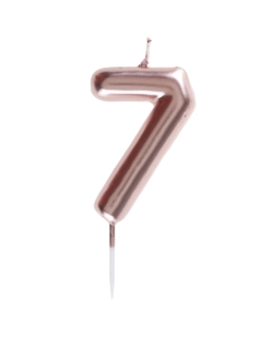 Vela Rosa Mtl Numero 7 4X9cm Parafina Y Plastico ***OFERTA DTO NO ACUMULABLE