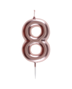 Vela Rosa Mtl Numero 8 4X9cm Parafina Y Plastico ***OFERTA DTO NO ACUMULABLE